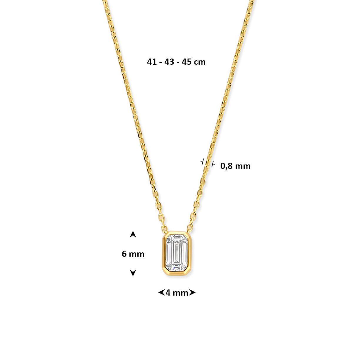 Collier zirkonia 41 - 43 - 45 cm