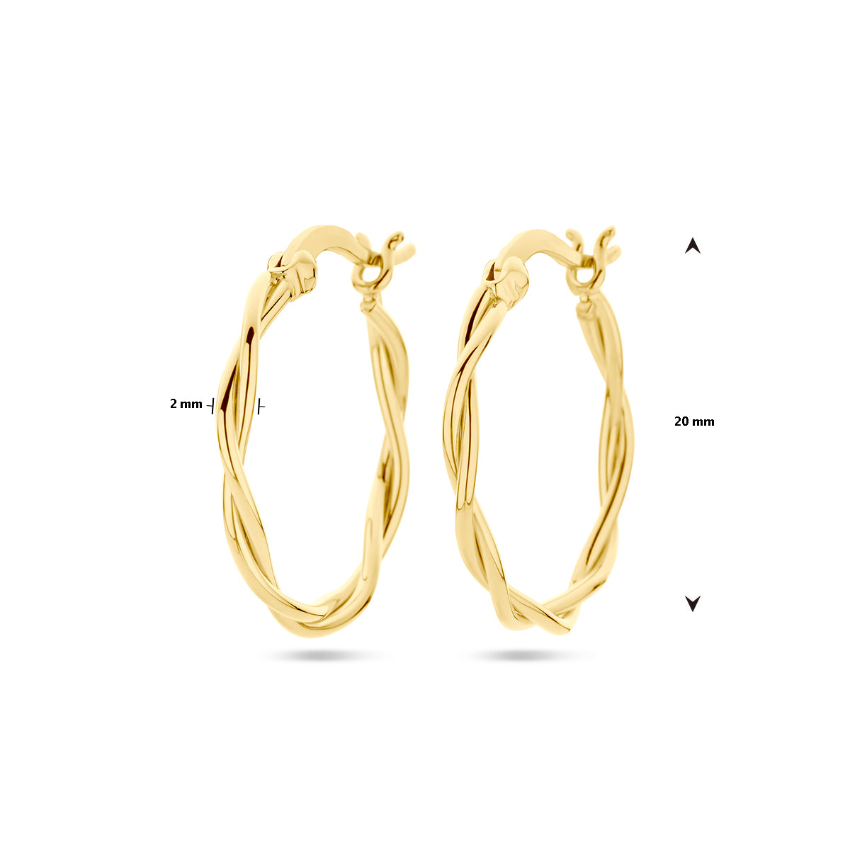 Oorringen gedraaide buis 2.0 mm 1 micron