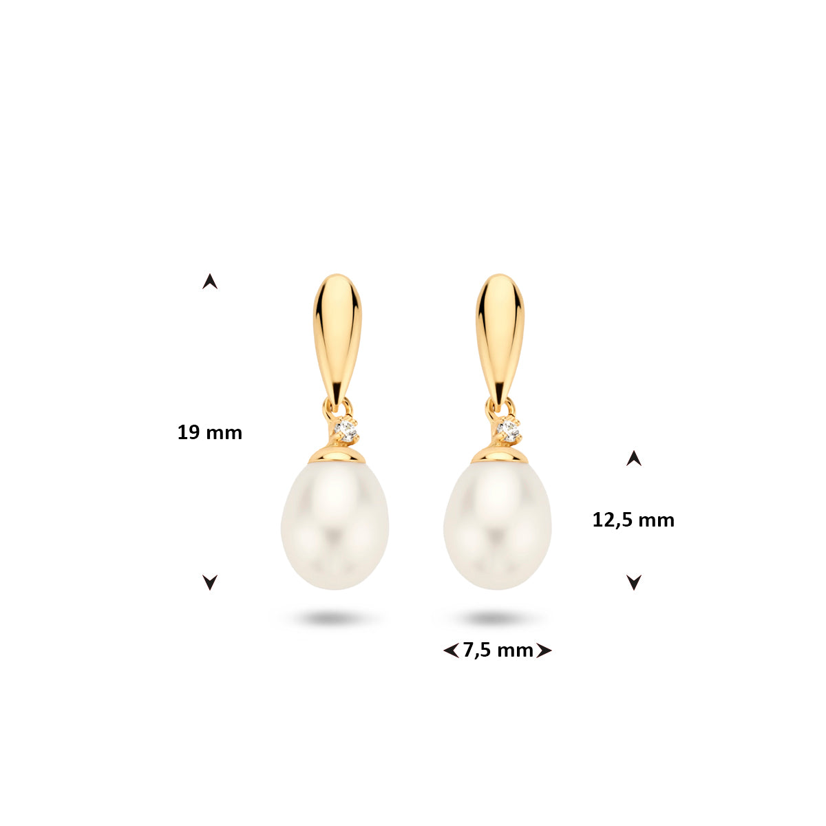 Oorhangers parel en zirkonia
