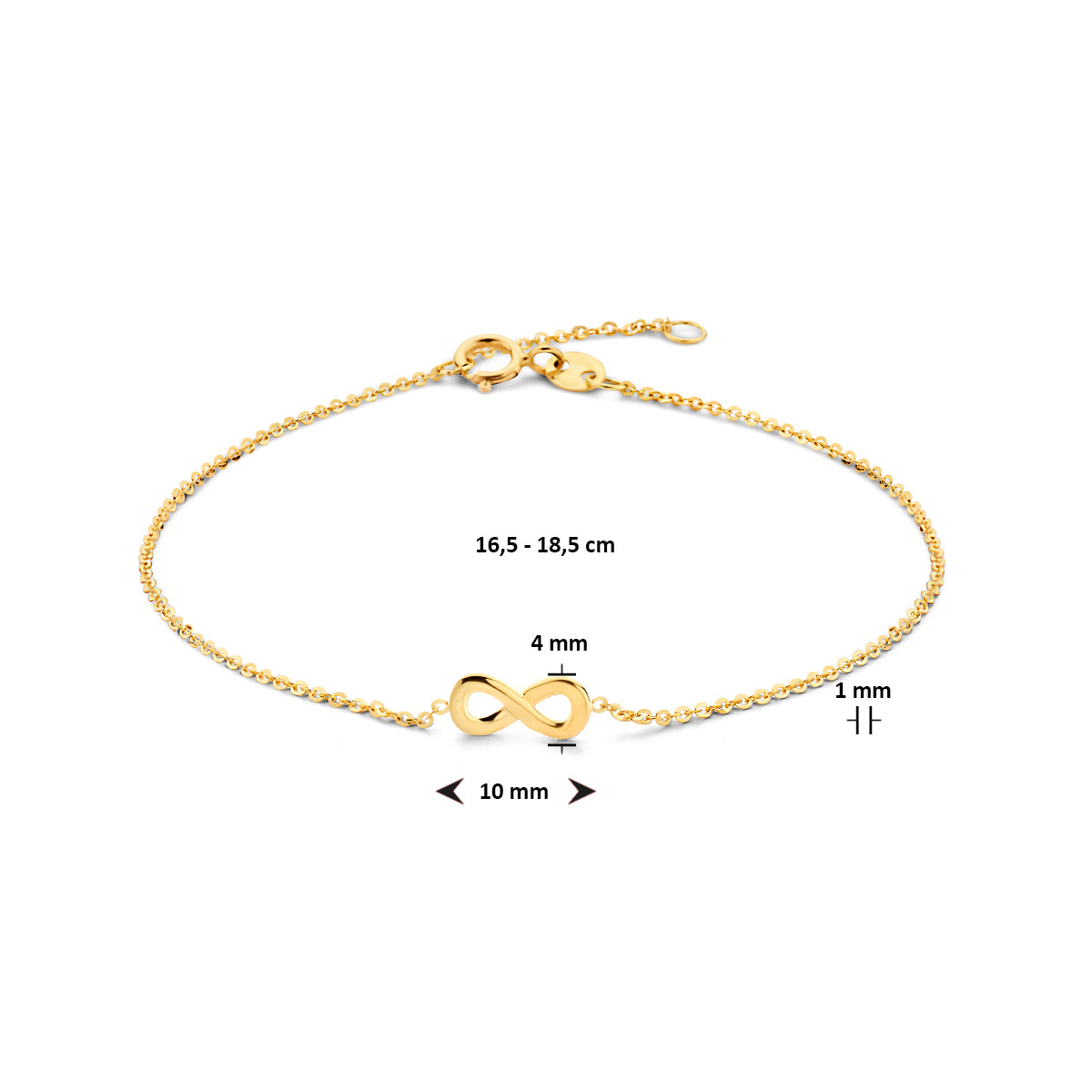 Armband infinity 16.5 - 18.5 cm