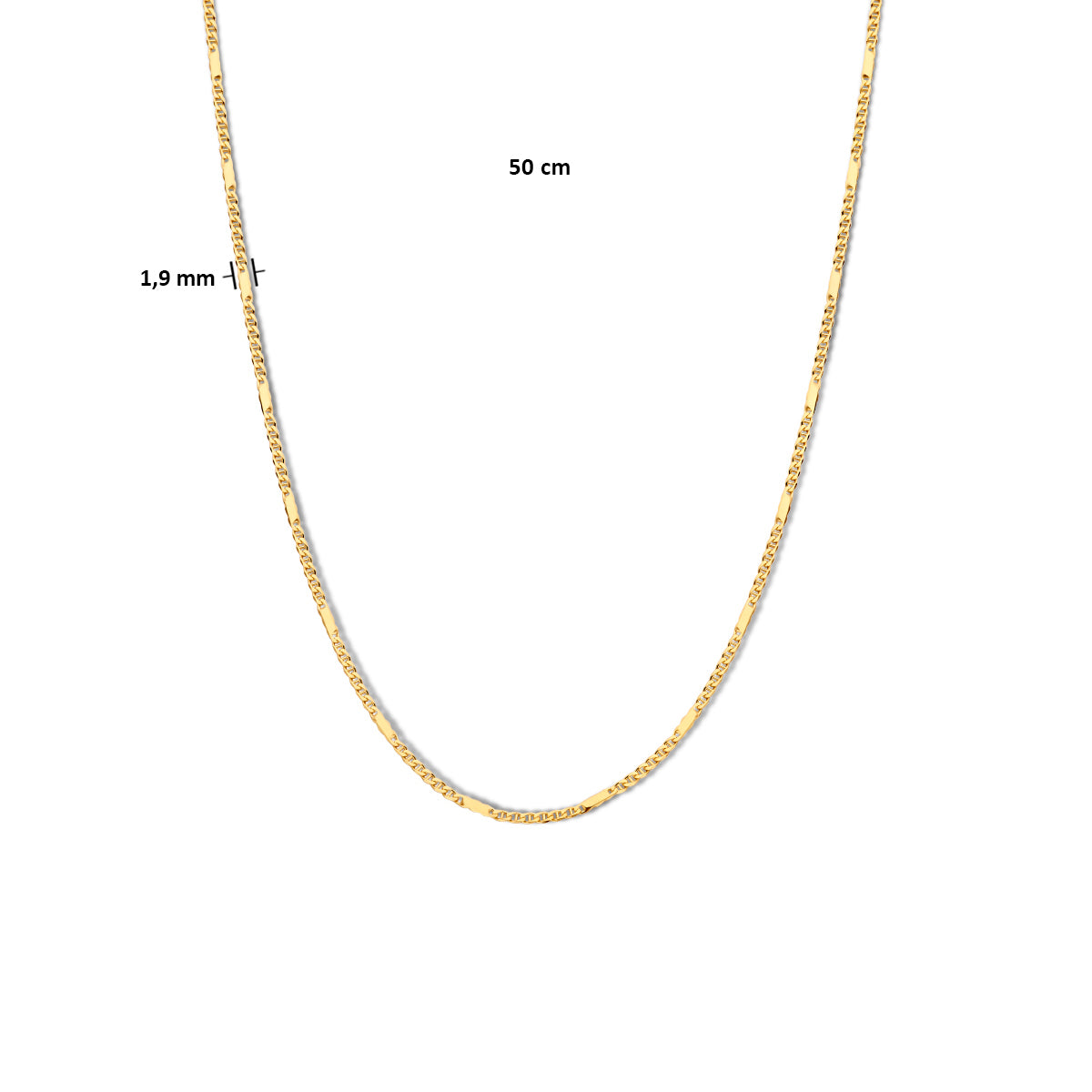 collier valkenoog met tussenstuk 1.9 mm