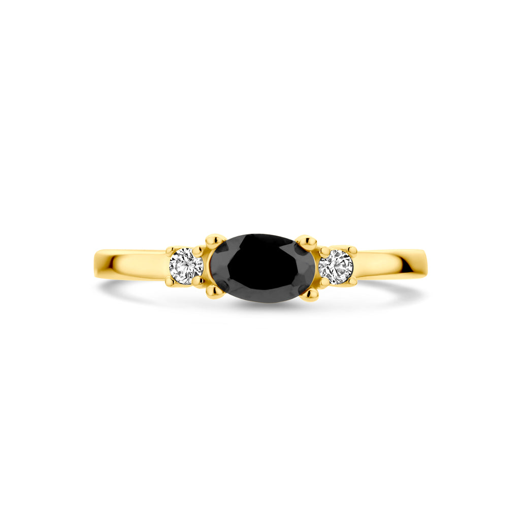 Ring zwart en wit zirkonia