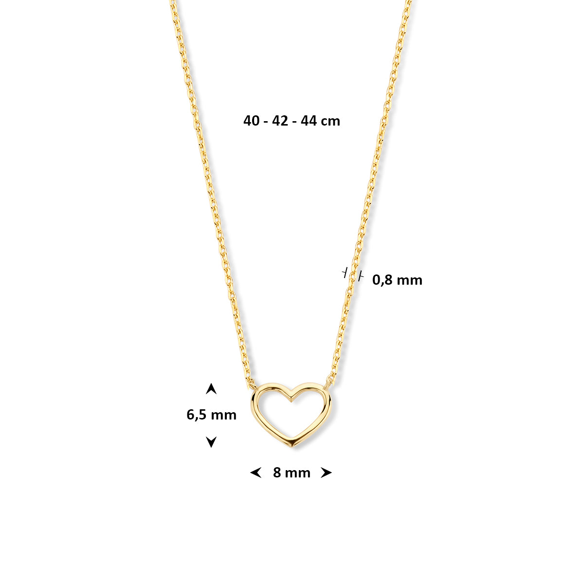 Collier hart 40 - 42 - 44 cm
