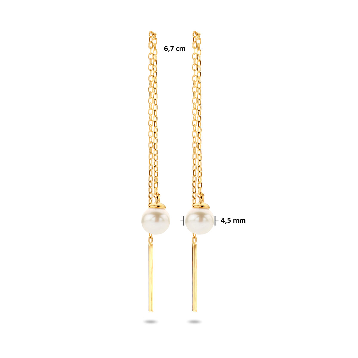 Oorhangers - goud parel