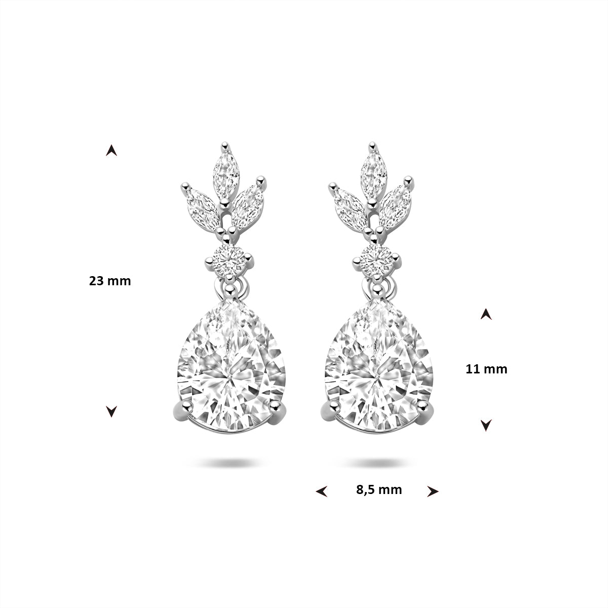 Oorhangers zirkonia 23 mm