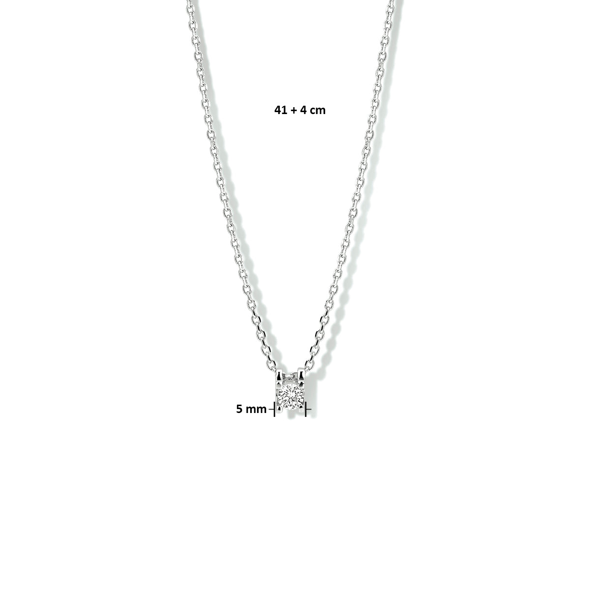 Collier zirkonia 41 + 4 cm
