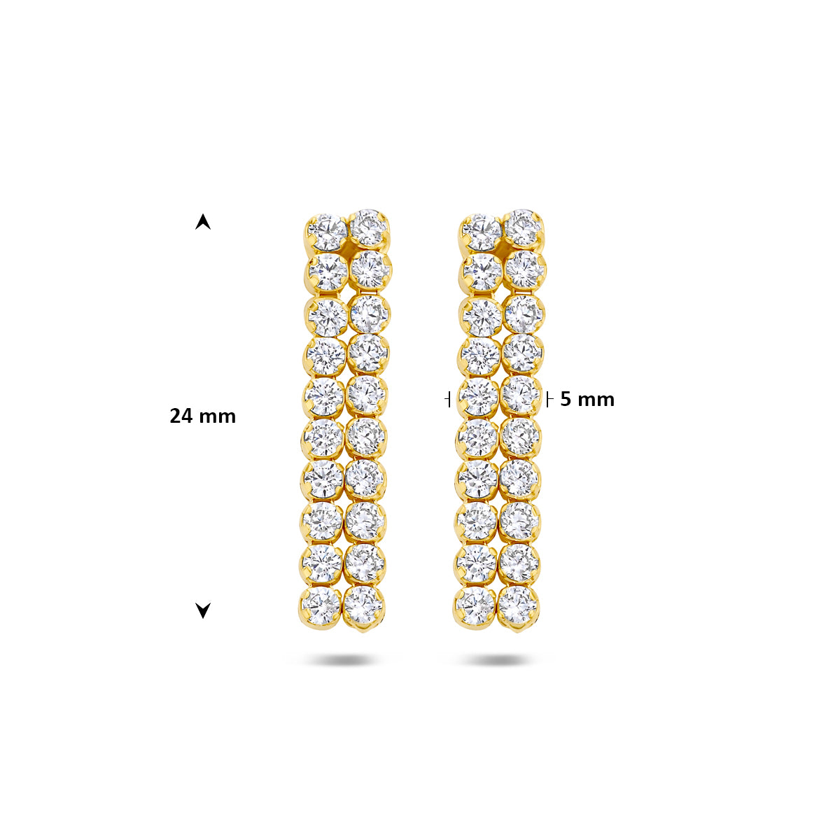 Oorhangers zirkonia 24 mm 1 micron