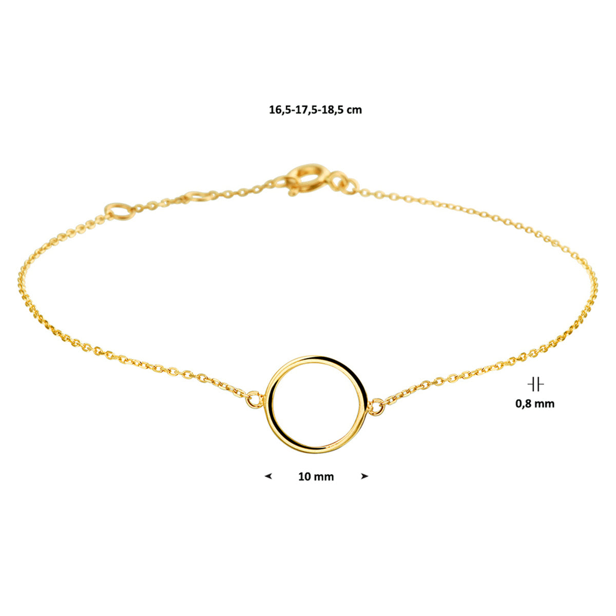 Armband rondje 16.5 - 17.5 - 18.5 cm
