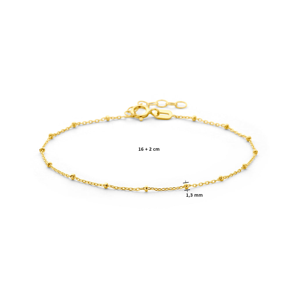 Armband bolletjes 1.3 mm 16 + 3 cm