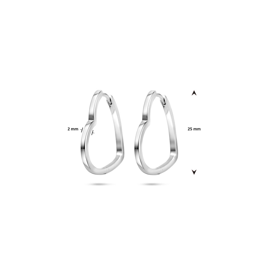 Klapoorringen hartjes 2 mm
