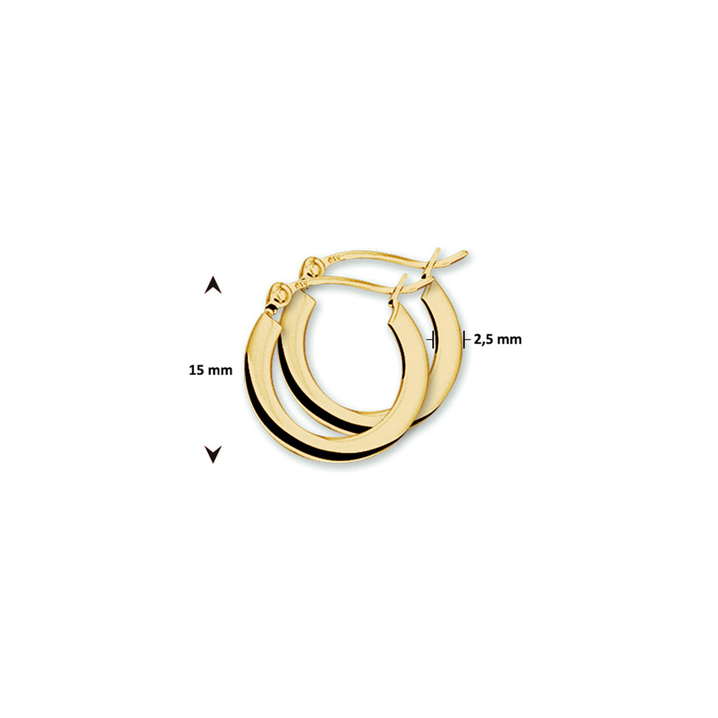 Oorringen 2.5 mm vierkant