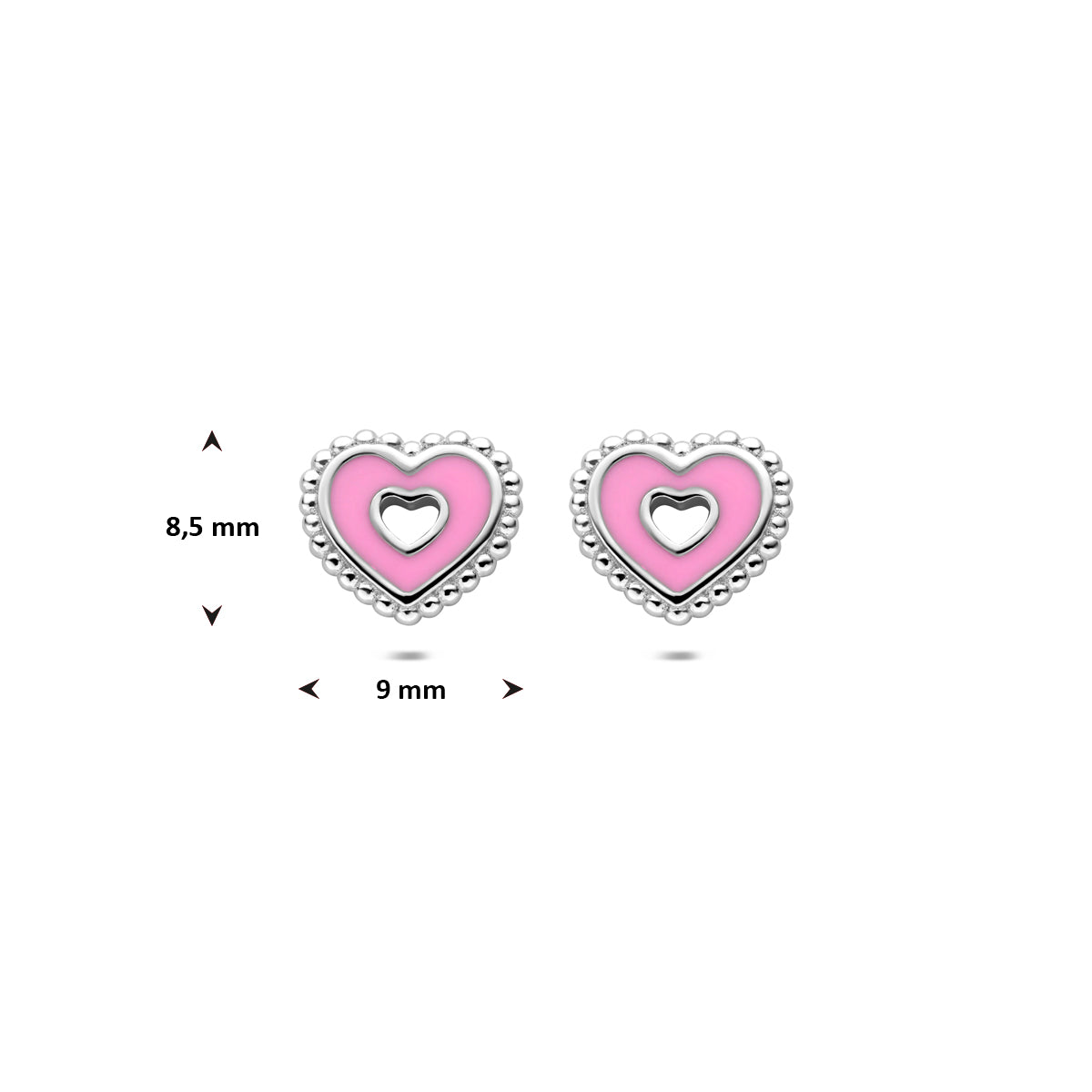 Oorknoppen hartje 8.5 mm