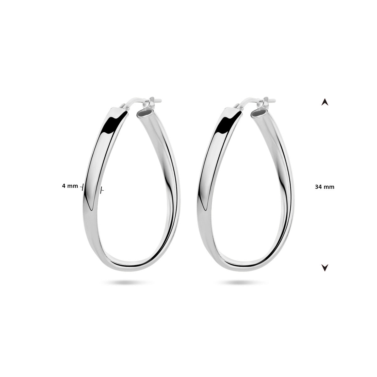 Zilver gerhodineerd creolen
