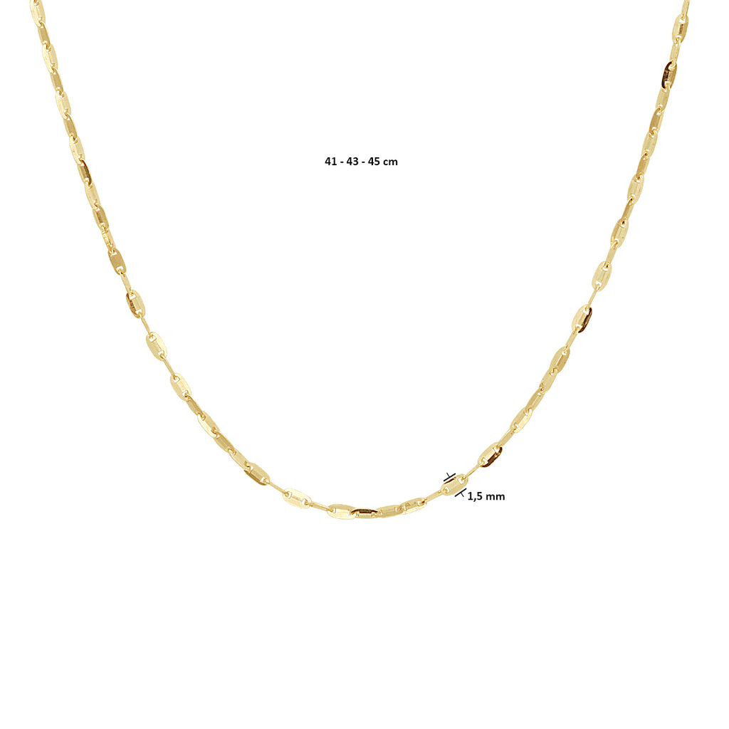 collier plaatjes 1.5 mm 41 43 45 cm