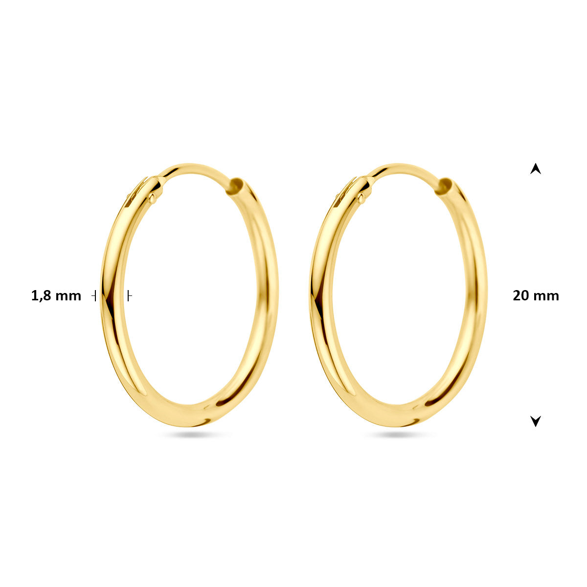 Oorringen 1.8 mm ronde buis
