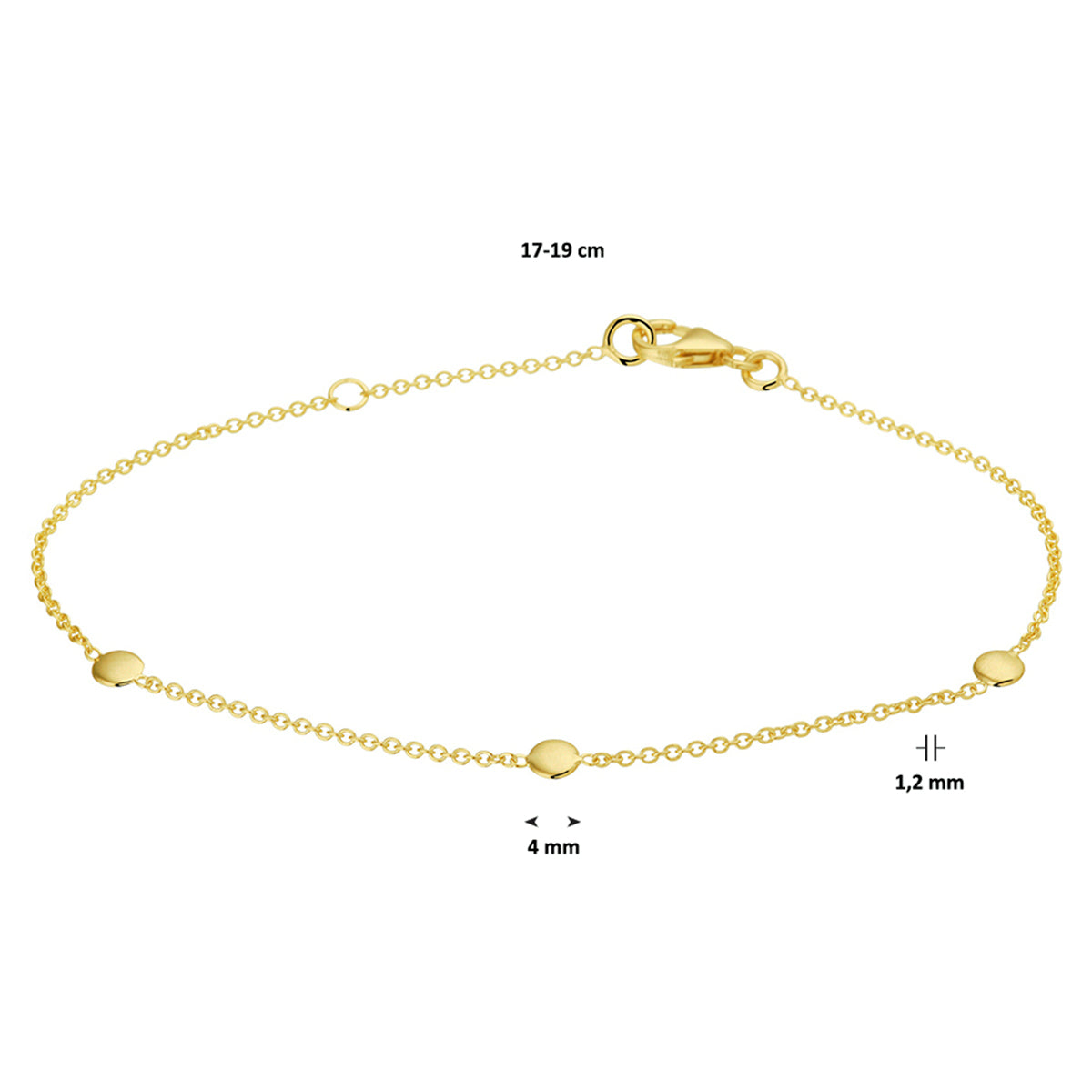 Armband rondjes 17 + 2 cm