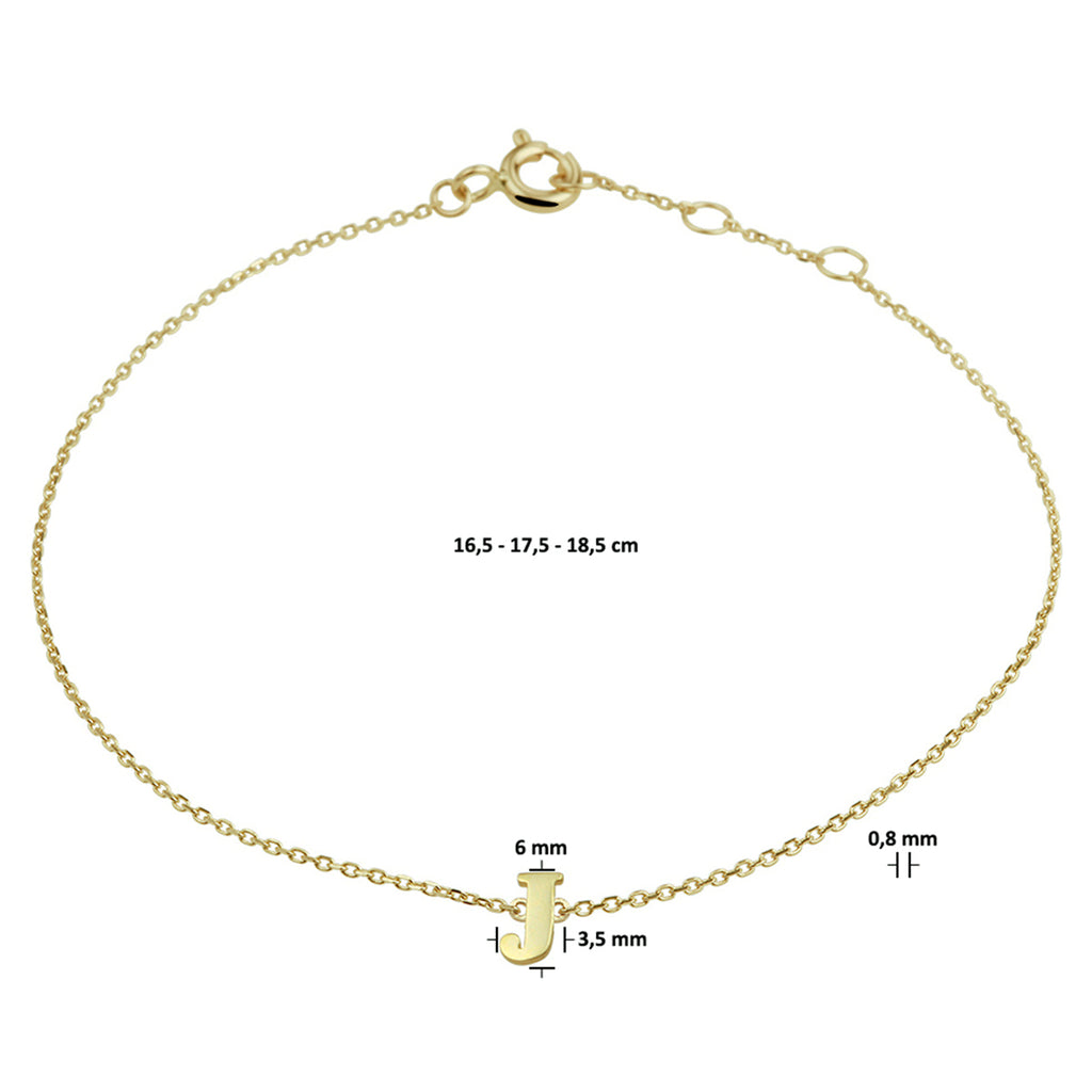 Armband letter 16.5 - 17.5 - 18.5 cm