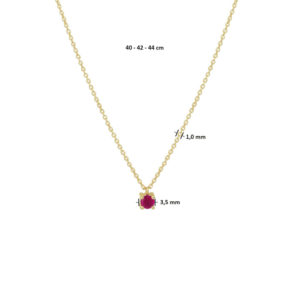 Collier robijn 40 - 42 - 44 cm