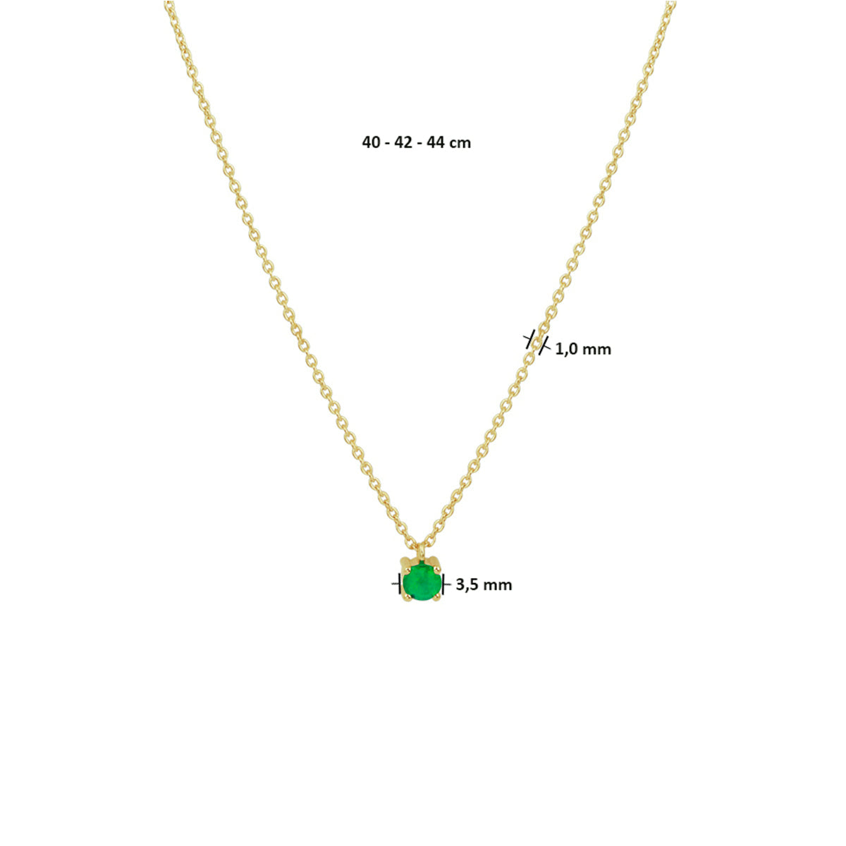 Collier smaragd 40 - 42 - 44 cm