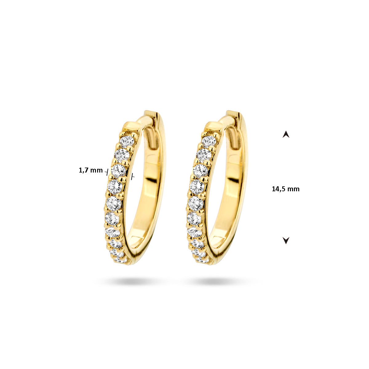 Klapoorringen diamant 0.23ct (2x0.115) h p1