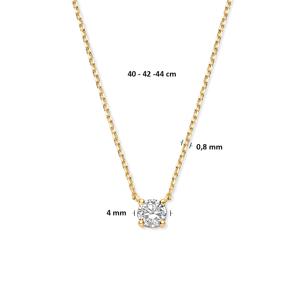 Collier zirkonia 40 - 42 - 44 cm