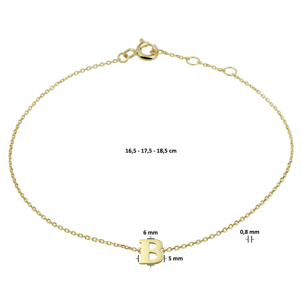 Armband letter 16.5 - 17.5 - 18.5 cm