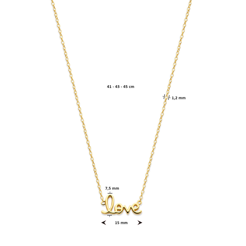 Collier love 41 - 43 - 45 cm 3 micron