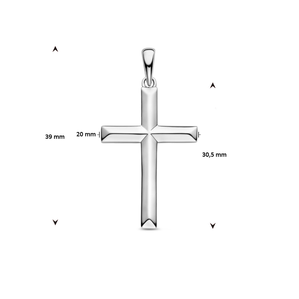 kruis zilver. 30.5 x20mm x3.9cm