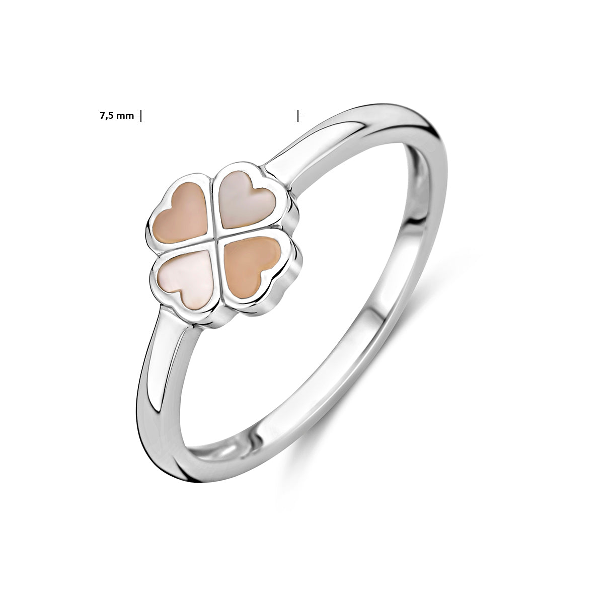 Ring klavertje parelmoer