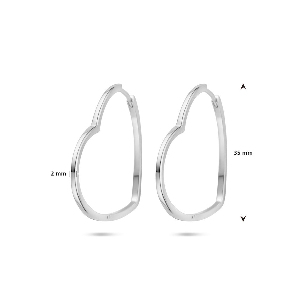 Klapoorringen hartjes 2 mm