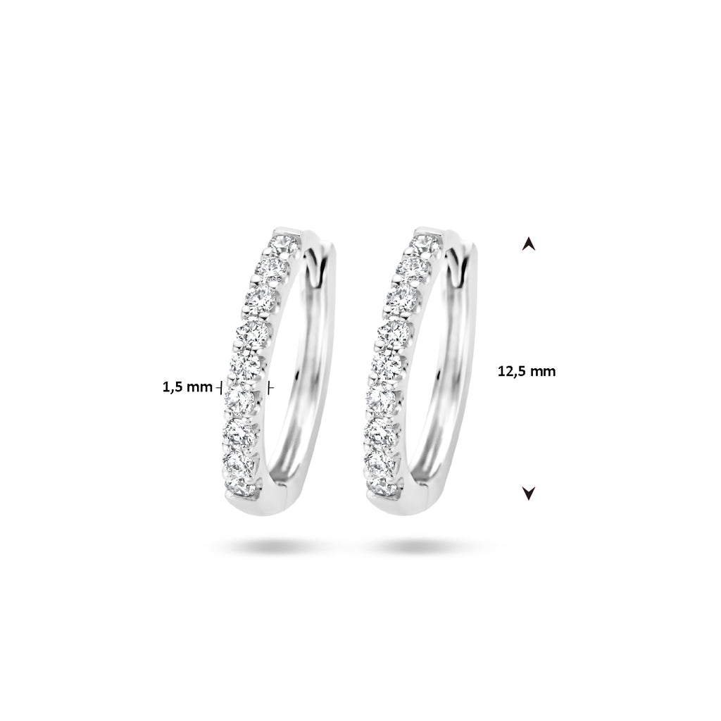 Klapoorringen diamant 0.20ct (2x0.10ct) g si