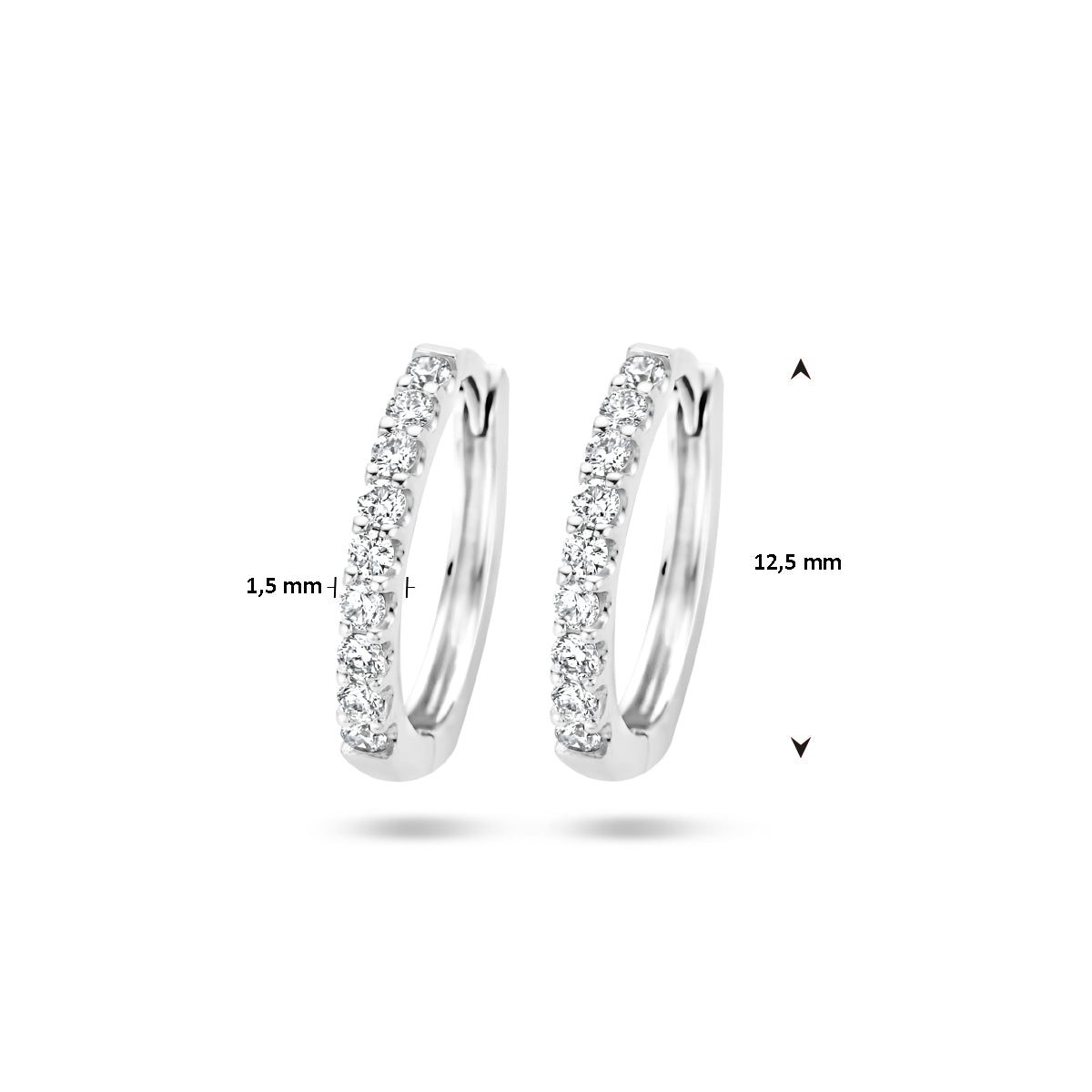 Klapoorringen diamant 0.20ct (2x0.10ct) g si