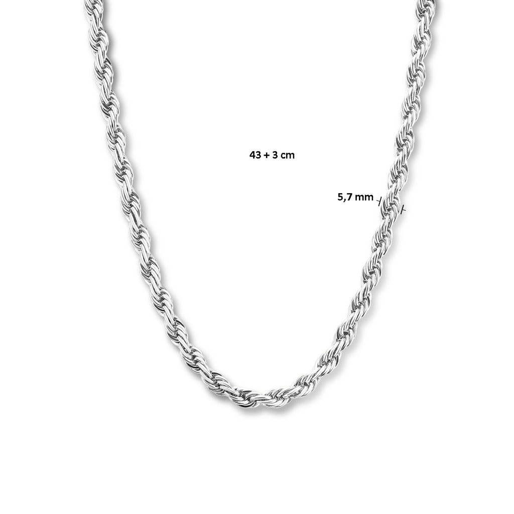 Collier koord 5.7 mm 43 + 3 cm