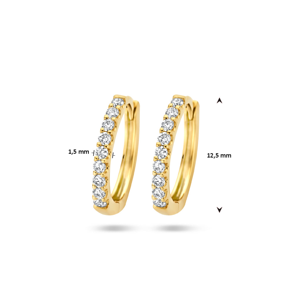 Klapoorringen diamant 0.20ct (2x0.10ct) g si