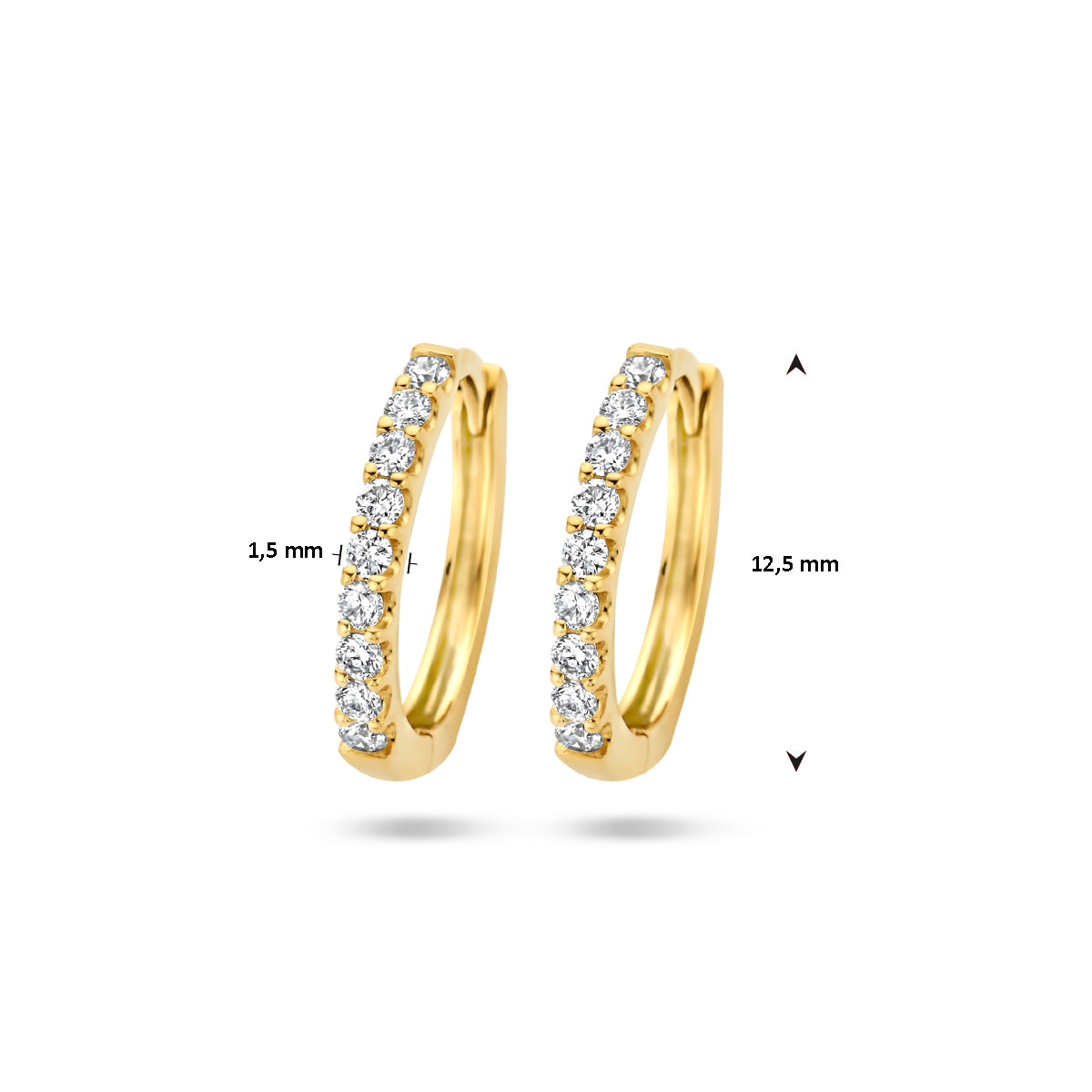 Klapoorringen diamant 0.20ct (2x0.10ct) g si