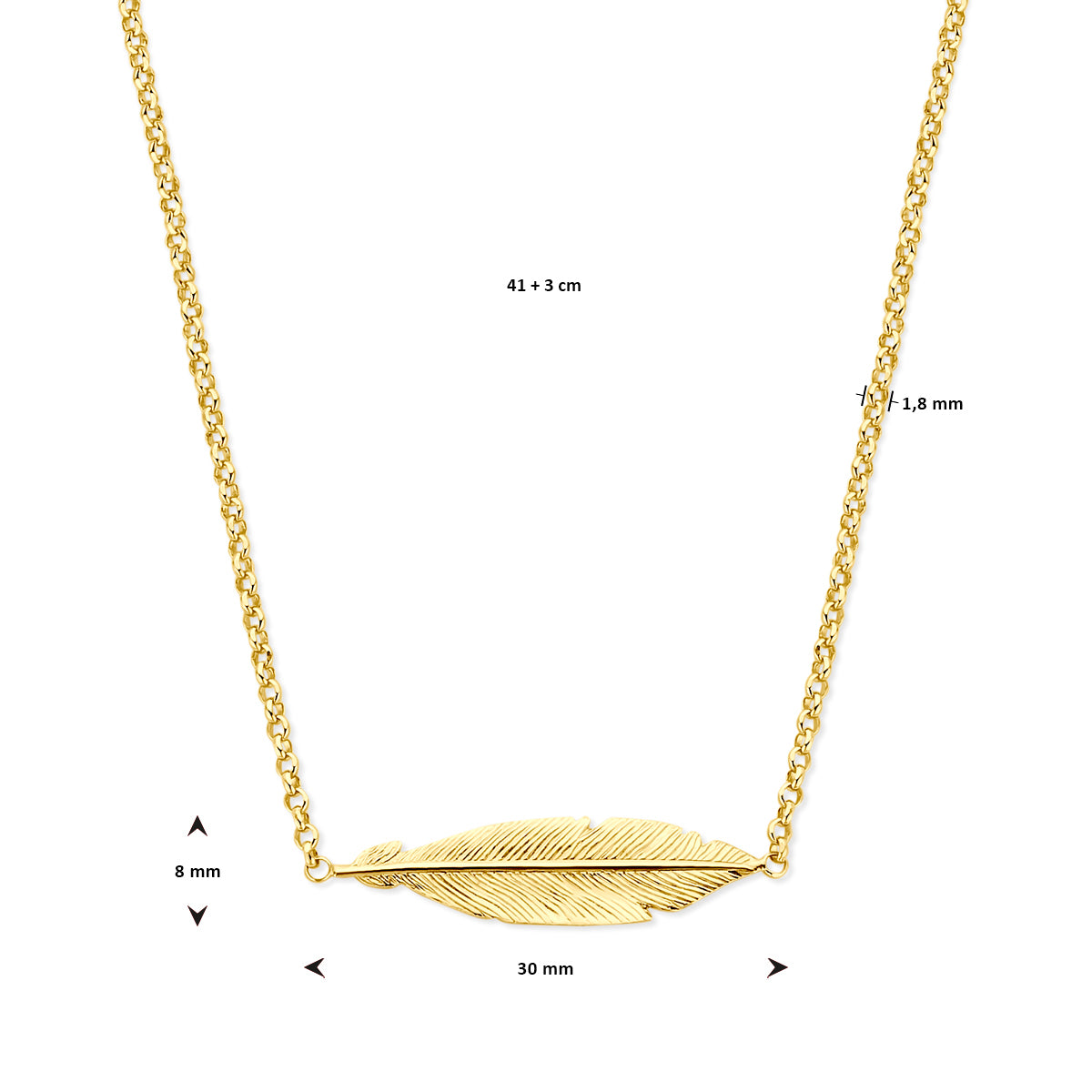 Collier veer 40.5 + 3 cm 1 micron