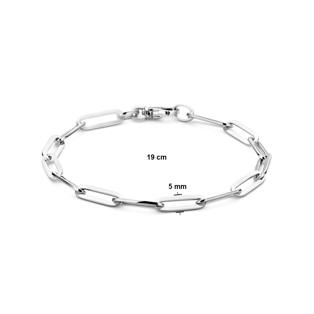 Armband anker schakel - zilver