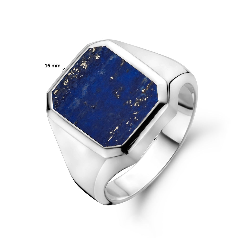 Zegelring massief lapis 13 x 11mm