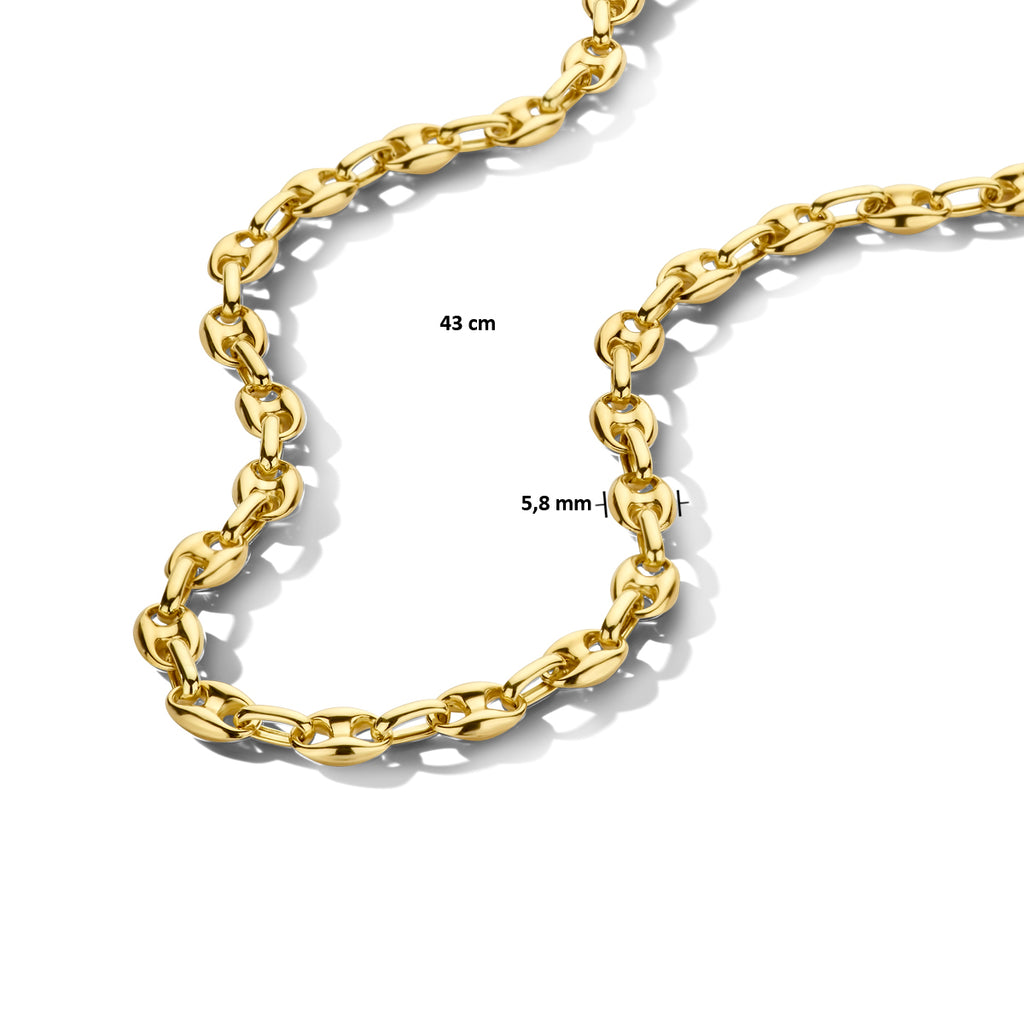 Collier koffieboon 5.8 mm 43 cm