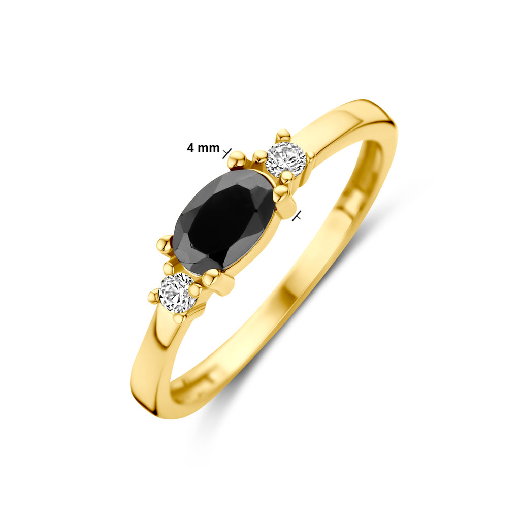 Ring zwart en wit zirkonia