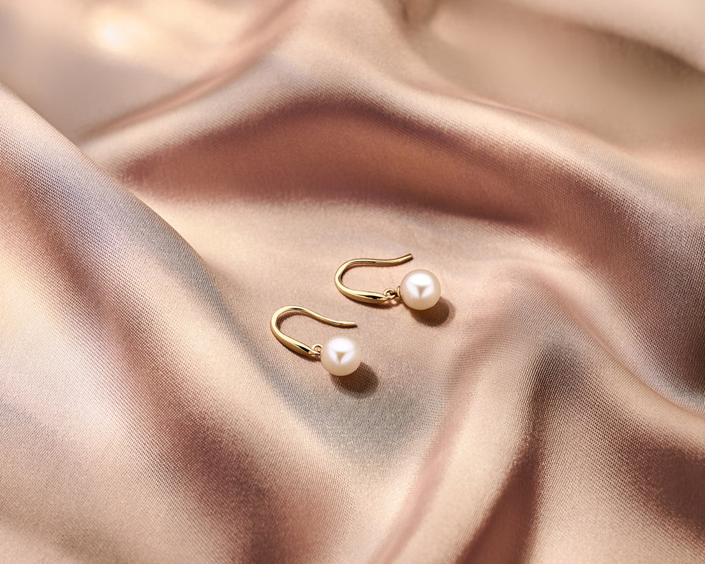Oorhangers - goud parel