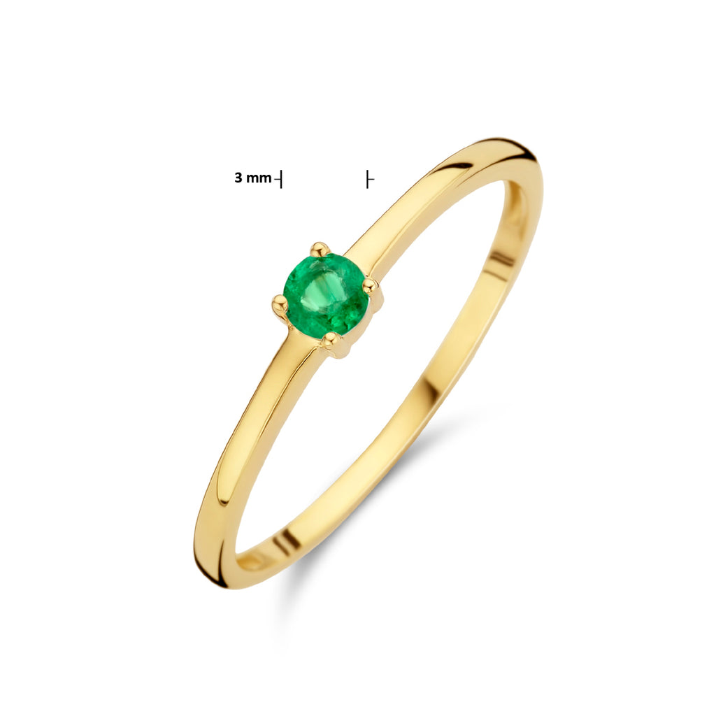Ring met geboortesteen smaragd mei
