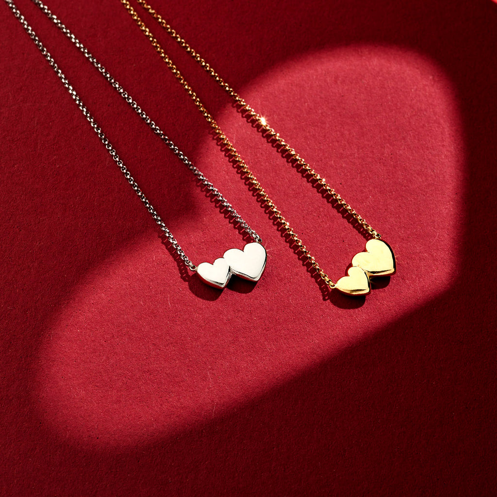 Collier hartjes 41 + 4 cm 3 micron