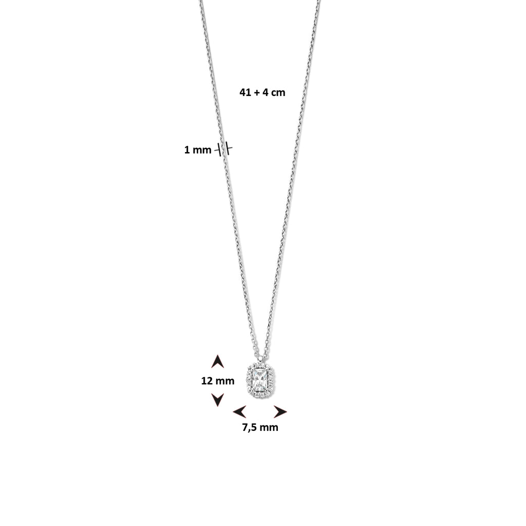 Collier zirkonia 41 + 4 cm halo