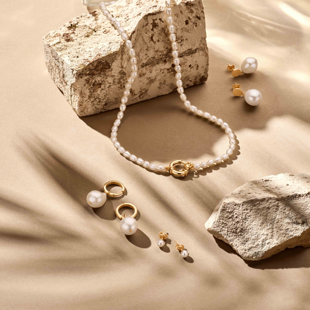 Collier parel 41 cm met groot springslot