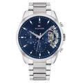 Tommy Hilfiger Baker Zilverkleurig Herenhorloge met Blauwe Wijzerplaat TH1710448 - productfoto