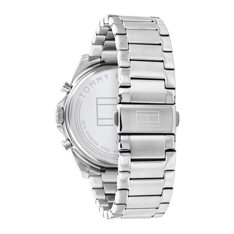 Tommy Hilfiger Baker Zilverkleurig Herenhorloge met Blauwe Wijzerplaat TH1710448 - detailfoto 2