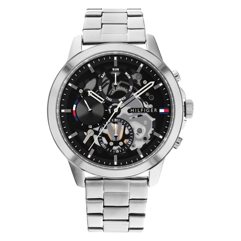 Tommy Hilfiger Henry Zilverkleurig Herenhorloge met Zwarte Wijzerplaat TH1710477 - productfoto