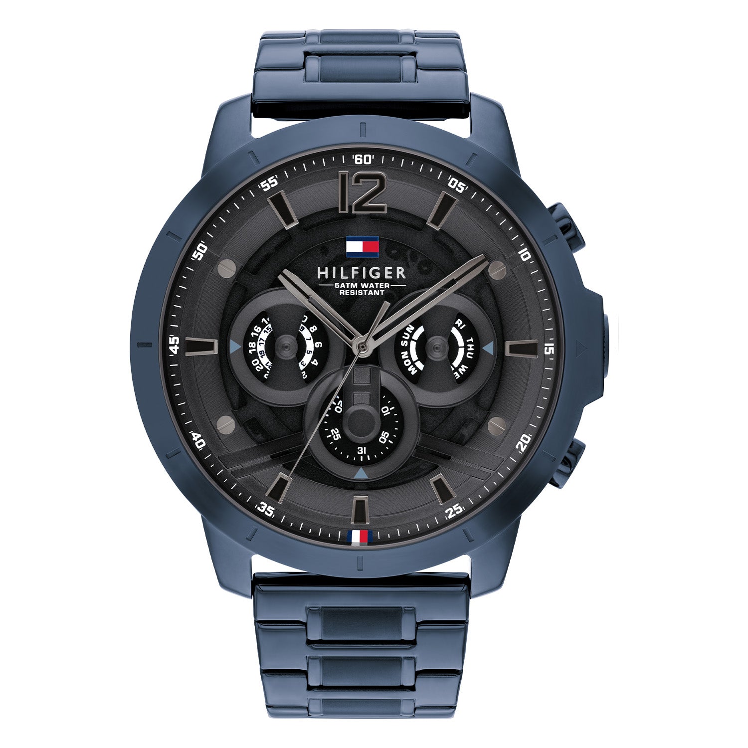 Tommy Hilfiger Luca Blauw Herenhorloge met Grijze Wijzerplaat TH1710493 - productfoto