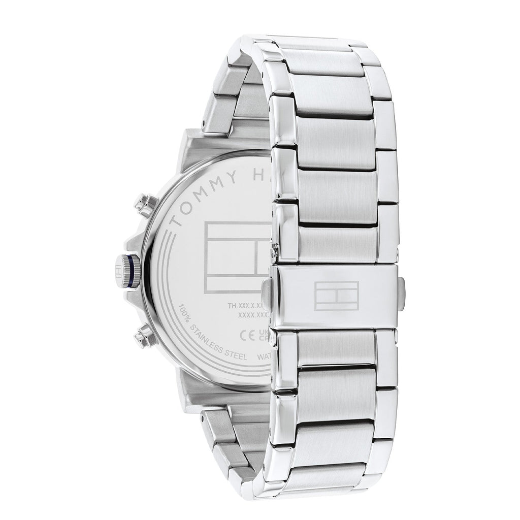 Tommy Hilfiger Tyson Zilverkleurig Herenhorloge met Blauwe Wijzerplaat TH1710588 - detailfoto 3